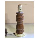 11" Wood & Brass Lamp Base