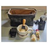 Vintage Leather Bag & Shaving Supplies