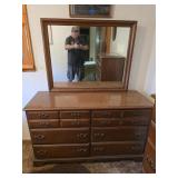 Vintage Dresser w/ Mirror 52"W 18"D 62"H