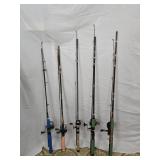 5 Fishing Rods & Reels