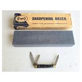 Sharpening Stone & 3 Blade Knife
