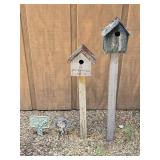 Bird Houses On Post & Signs