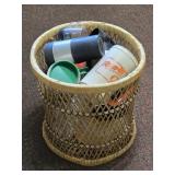 Wicker Basket w/ Travel Mugs