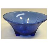 (K) Vintage Hazel Atlas Royal Lace Cobalt Blue