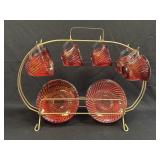 (J) Vintage Federal Glass Company Red Cranberry