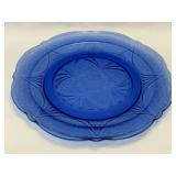 (K) Vintage Hazel Atlas Royal Lace Cobalt Blue
