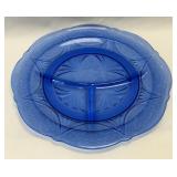 (K) Vintage Hazel Atlas Royal Lace Cobalt Blue