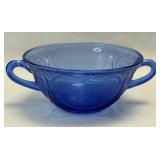 (K) Vintage Hazel Atlas Royal Lace Cobalt Blue