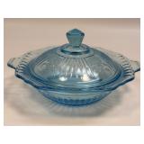 (J) Vintage Anchor Hocking Glass Company Ice Blue