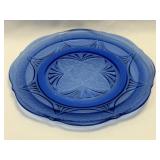 (K) Vintage Hazel Atlas Royal Lace Cobalt Blue