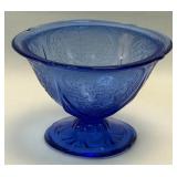 (K) Vintage Hazel Atlas Royal Lace Cobalt Blue