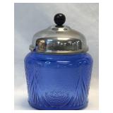 (K) Vintage Hazel Atlas Royal Lace Cobalt Blue