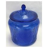 (K) Vintage Hazel Atlas Royal Lace Cobalt Blue