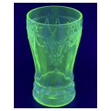 (L) Vintage ANCHOR HOCKING Uranium Glass Cameo