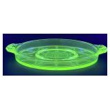 (L) Vintage ANCHOR HOCKING Uranium Glass Cameo