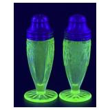(L) Vintage ANCHOR HOCKING Uranium Glass Cameo