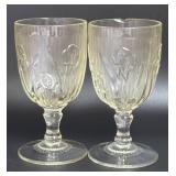 (L) Vintage Jeannette Depression Glass Iris and
