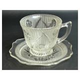 (L) Vintage Jeannette Depression Glass Iris and