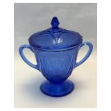 (K) Vintage Hazel Atlas Royal Lace Cobalt Blue