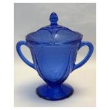 (K) Vintage Hazel Atlas Royal Lace Cobalt Blue