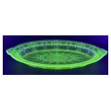 (L) Vintage ANCHOR HOCKING Uranium Glass Cameo