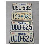 (F) 4-Virginia License Plates