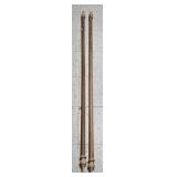 2 Wooden Curtain Rods 68" long