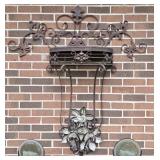 Wrought Iron Wall Mounted Planter Shelf 47'W 53'T