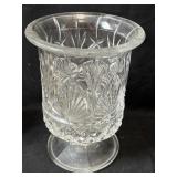 Crystal Hurricane Vase/Candle Holder 8 1/2'