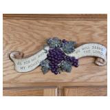 Homco Grape Scripture Cast Iron Wall Plaque 16'x