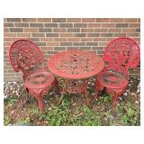 Cast Iron Patio Table & 2 Chairs 25'W 26'T