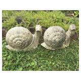 2 Yard Decor Ceramic Snails-Damaged