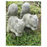 2 Concrete Yard Decor Squirrels