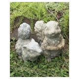 2 Concrete Yard Decor Squirrels
