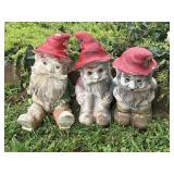 3 Plastic Yard Gnomes 12'