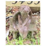 Concrete Angel on Bench Yard Decor 11'w 17'T