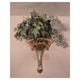 Ornate Brass Shelf w/ Artificial Ivy 10'T 8½'W