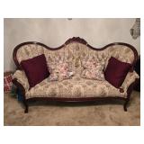 Victorian Parlor Setee / Loveseat w/ Pillows 73'W