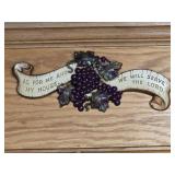 Homco Grape Scripture Cast Iron Wall Plaque 16'x