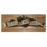 Touch of Class Live Love Laugh Grapes Resin Wall