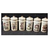 6 Assorted M.J.Hummel Spice Jars
