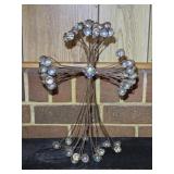 Rustic Wire & Marble Cross 13' tall