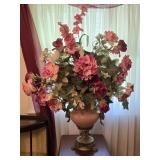 Gold Resin & Pink Ceramic Handled Vase w/