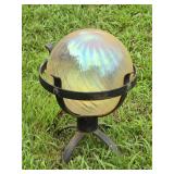 9' Glass Gazing Globe & Metal Stand 19' tall