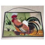 Hand Painted Stained Glass Rooster 18¼'x 12¼'