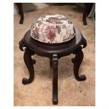 Vintage French Style Mahogany Bench w/ Poof