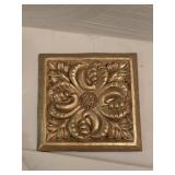 2- Gold Leaf Engraved Ceramic 11' Wall Panels