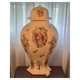 Decorative Ceramic Ginger Jar w/ Brokem Top &