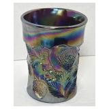 Near Cut Carnival Amethyst Glass Tumbler Inverted