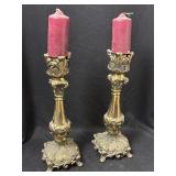 2) 13' Brass Candle Holders